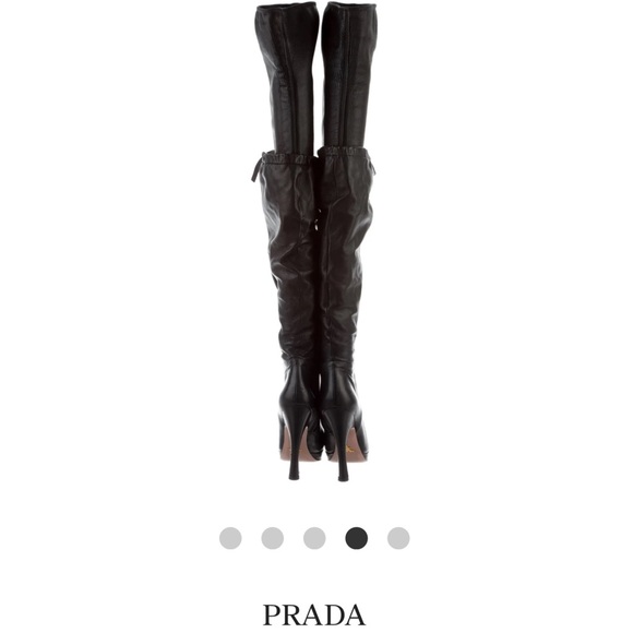 Prada thigh high lamb skin boots - Picture 4 of 6